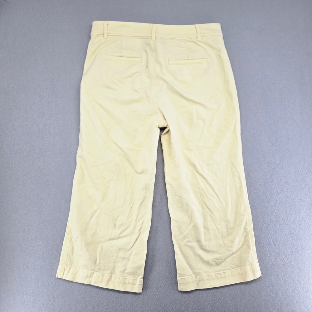 Loft Palmer Wide Leg Crop Pants Yellow Pastel Denim Utility‎ Capris Size 12P EUC - Picture 3 of 11